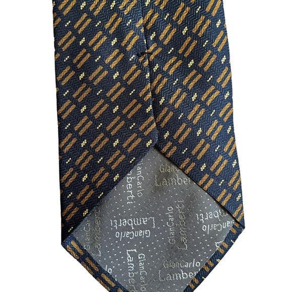 Lot of (2) Gian Carlo Lamberti Mens Ties 100% Silk Handmade in Italy - Picture 4 of 6